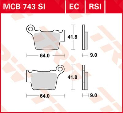 BRAKE PAD TRW MCB743SI