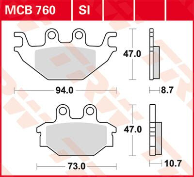 BRAKE PAD TRW MCB760SI