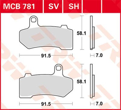 BRAKE PAD TRW MCB781SV