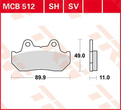 BRAKE PAD TRW MCB512