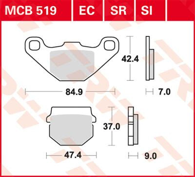 BRAKE PAD TRW MCB519