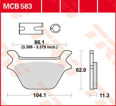 BRAKE PAD TRW MCB583