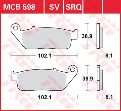 BRAKE PAD TRW MCB598