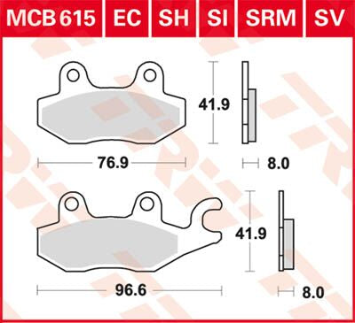 BRAKE PAD TRW MCB615