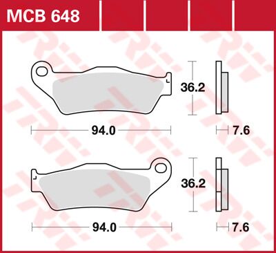 BRAKE PAD TRW MCB648