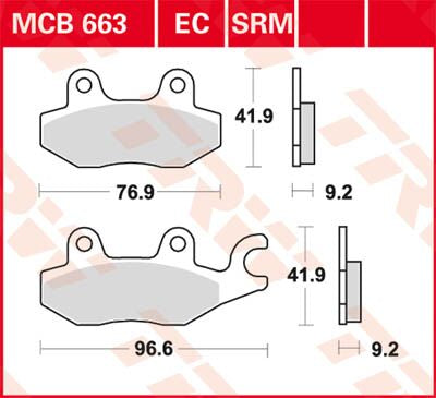 BRAKE PAD TRW MCB663