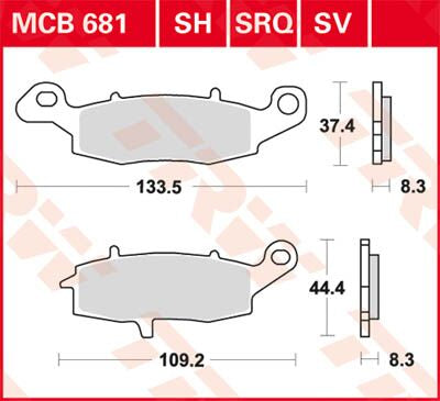 BRAKE PAD TRW MCB681
