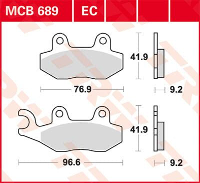 BRAKE PAD TRW MCB689