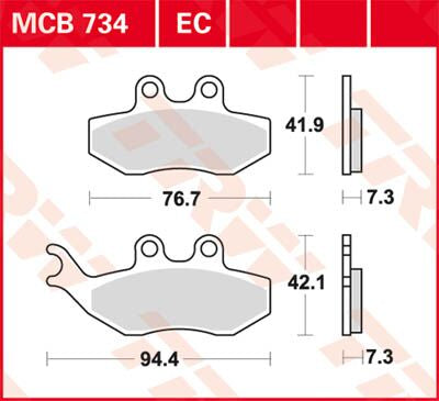 BRAKE PAD TRW MCB734