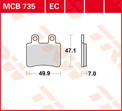 BRAKE PAD TRW MCB735