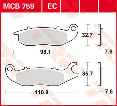 BRAKE PAD TRW MCB759