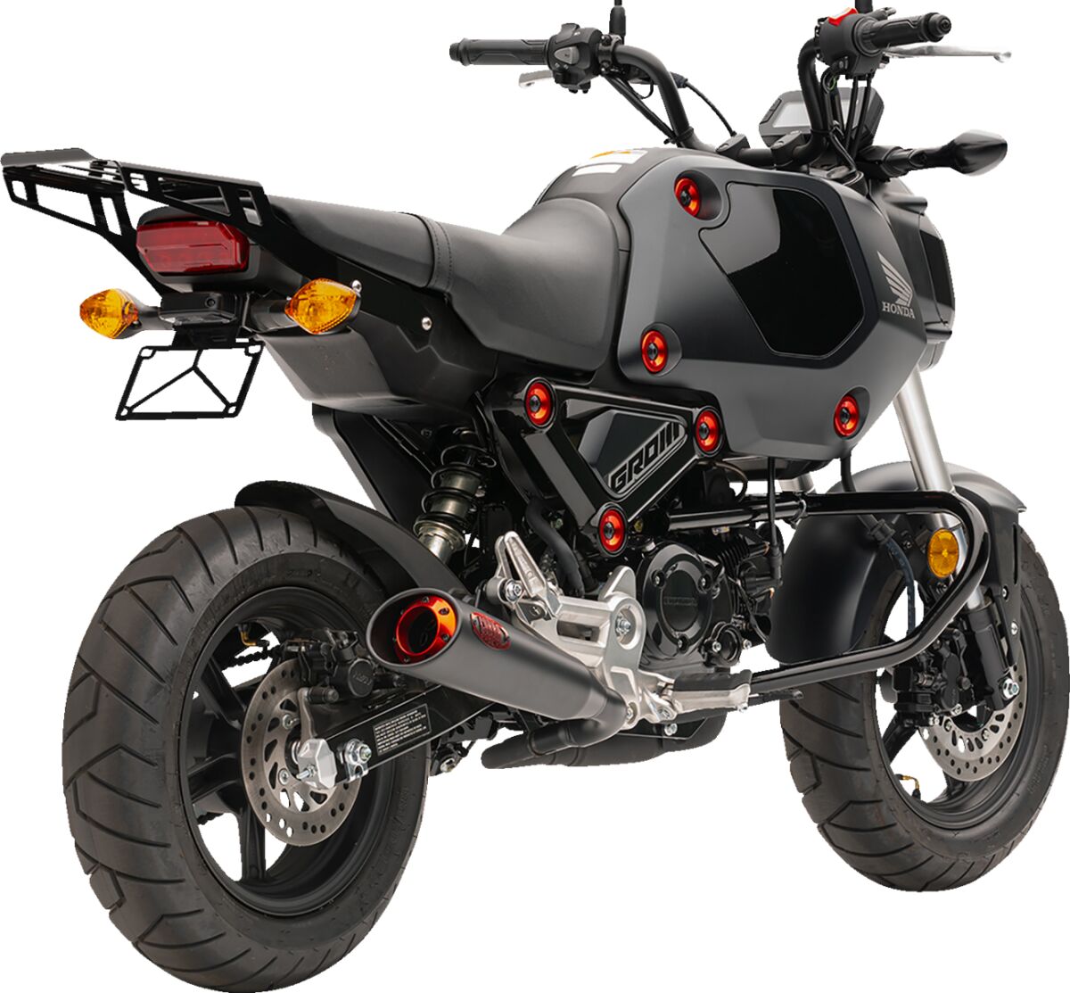 SLIP-ON MUFFLER (BLK) WITH RED