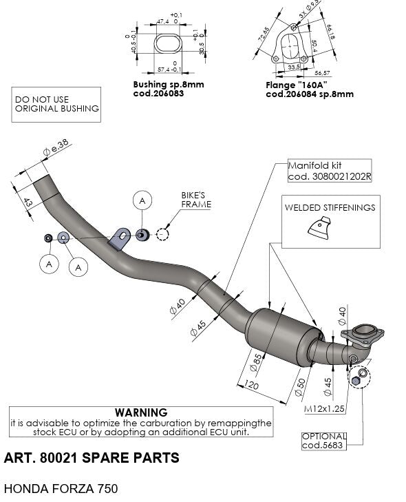 HEAD PIPES HONDA FORZA 750