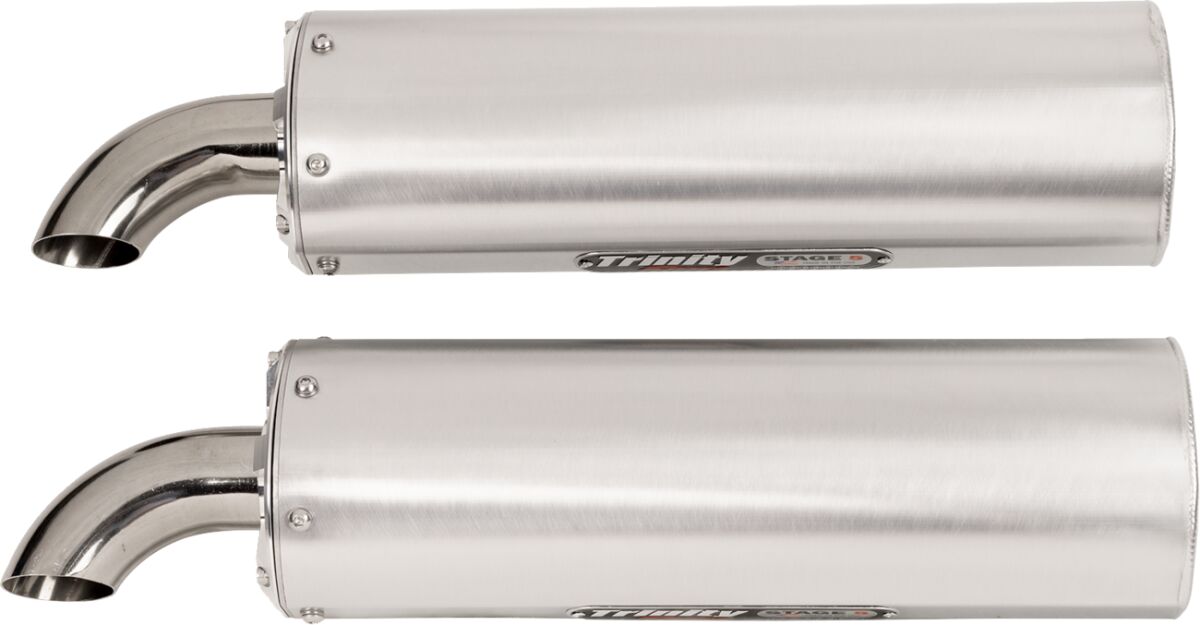 EXHAUST DUAL BRUSHED RZR XP100