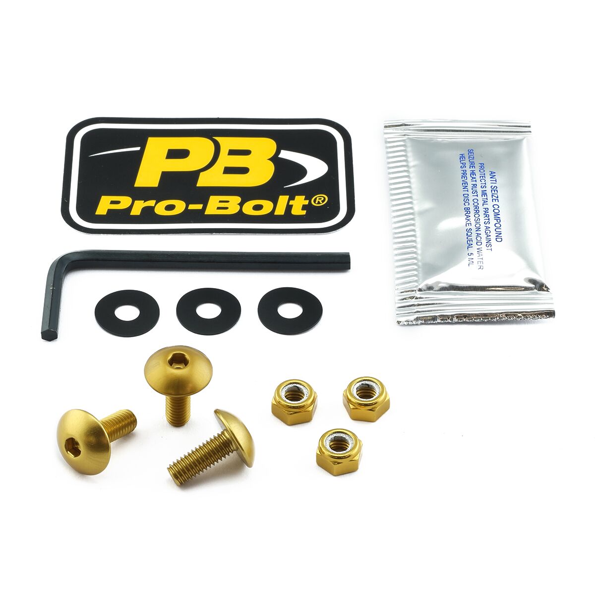 BOLT KIT LIC PLATE GOLD