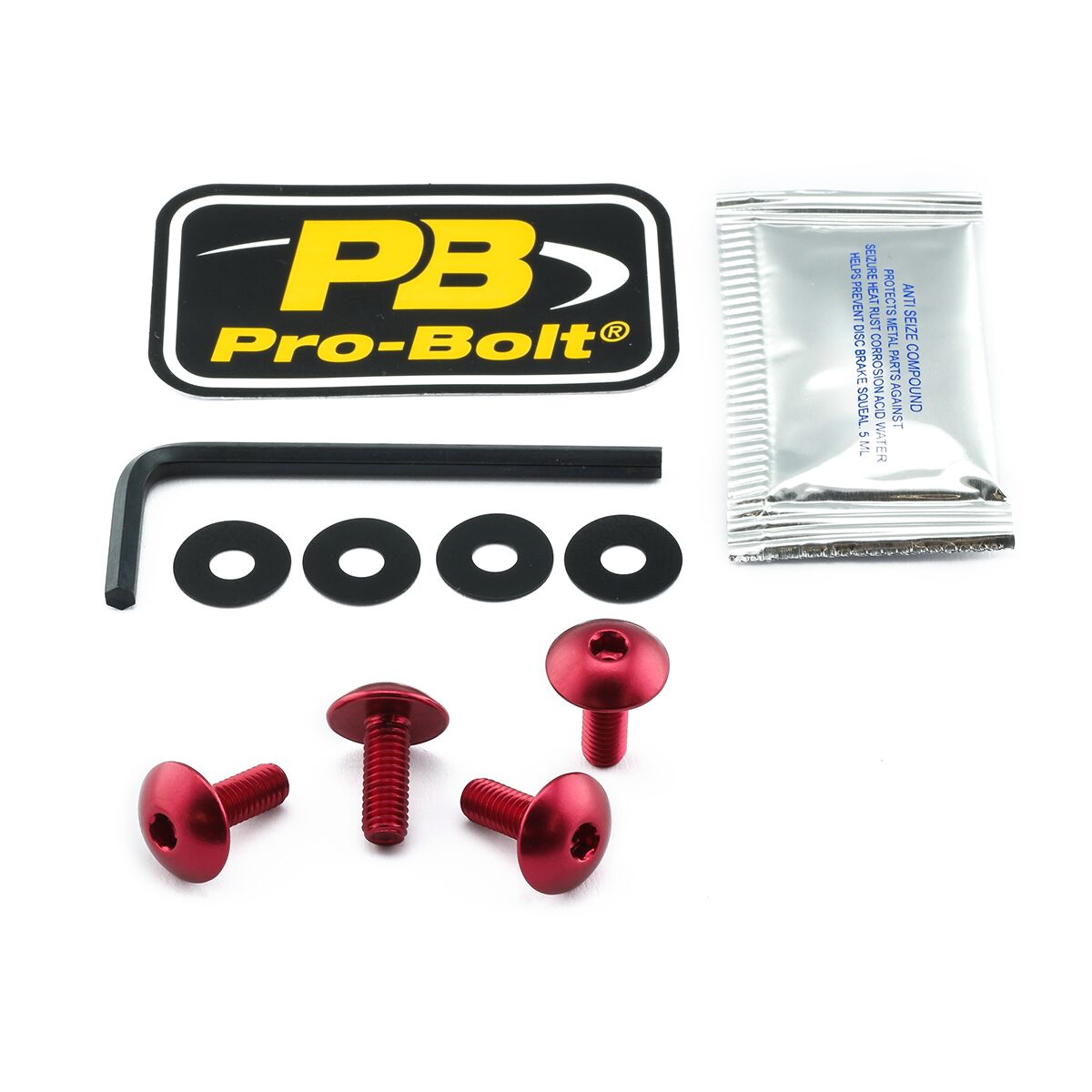 BOLT KIT LIC PLATE M6X16 RED