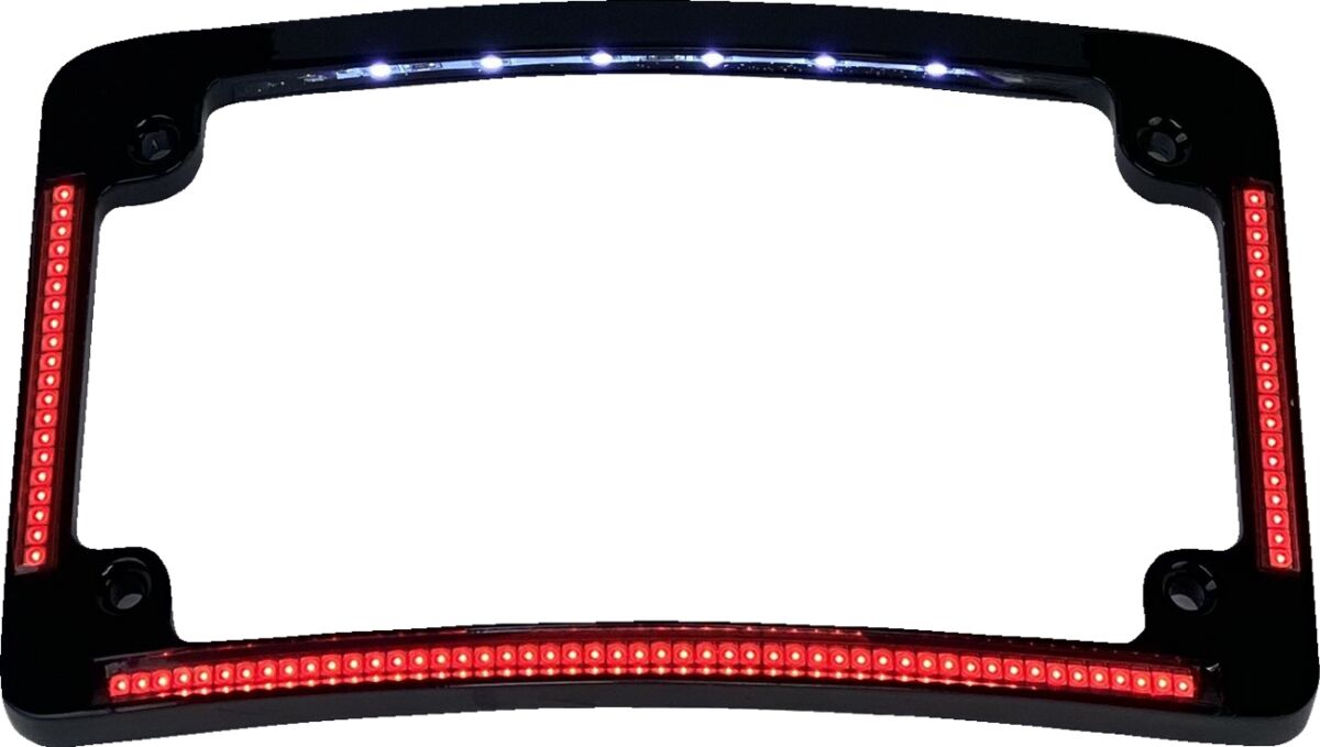 FRAME LIC W/ RED LED BLK