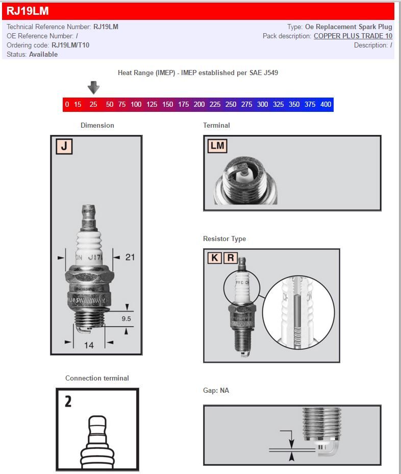 CHAMPION S-PLUG RJ19LM