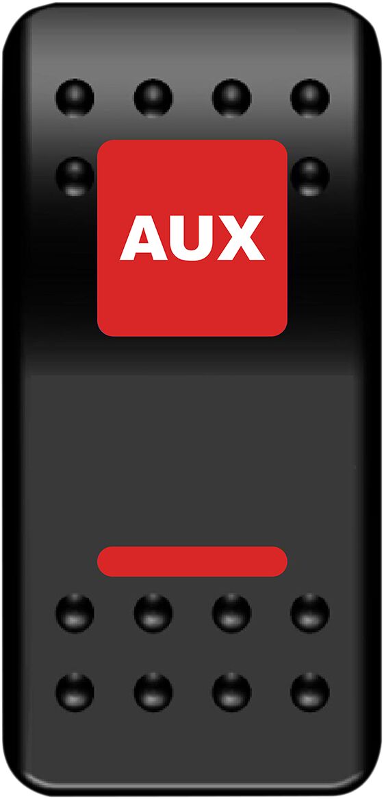 SWITCH ROCKER AUX PWR RD