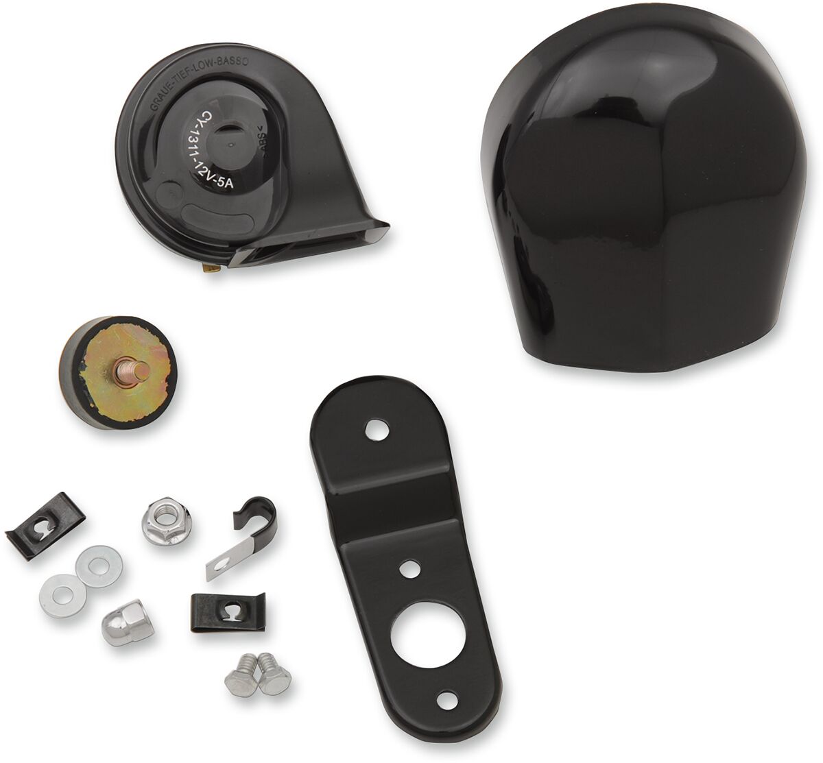 HORN KIT 91-22 BLK COVER