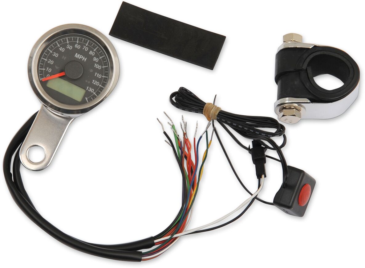 SPEEDO W/4LTS MPH SS/BLK