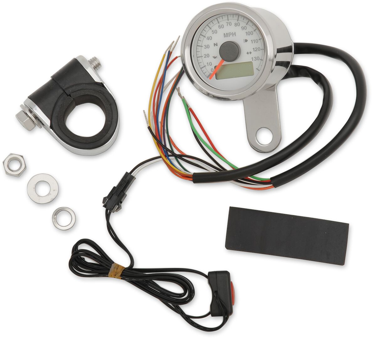 SPEEDO W/4LTS MPH SS/WHT