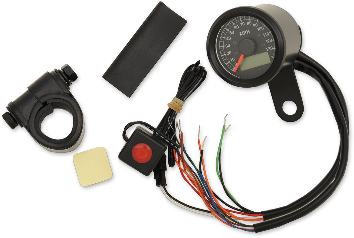 SPEEDO W/4LTS MPH BLK/BLK