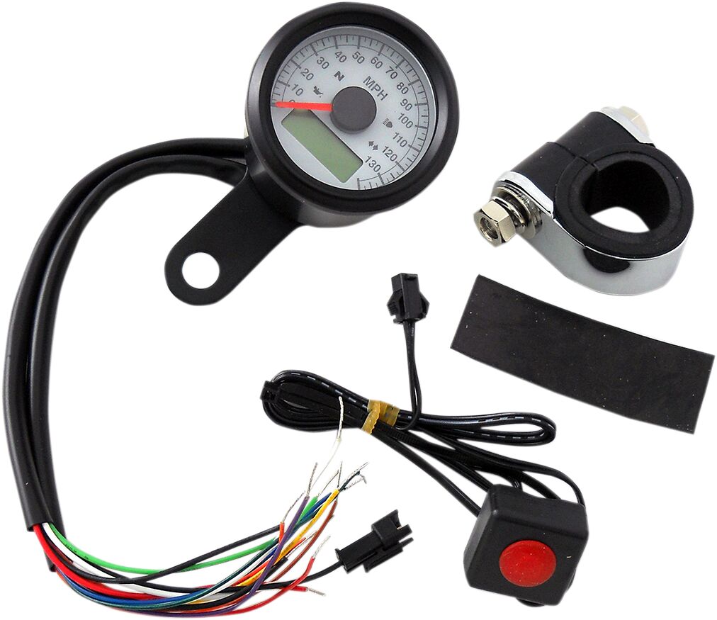 SPEEDO W/4LTS MPH BLK/WHT