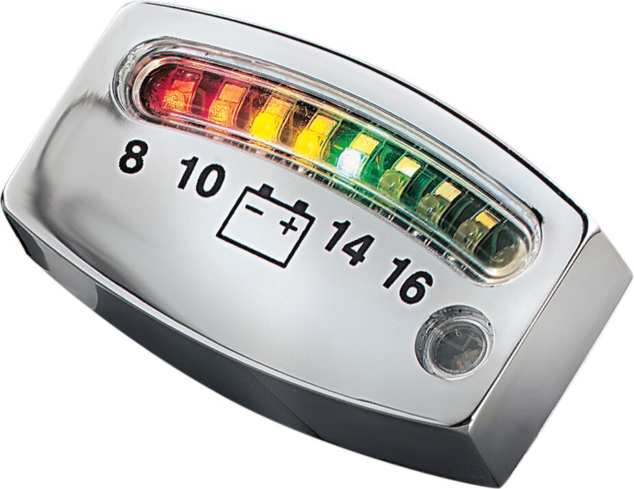 GAUGE BATTERY LED CHROME