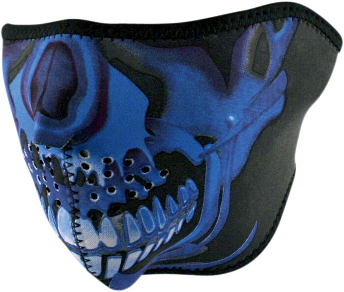 HALF MASK BL CHROME SKULL