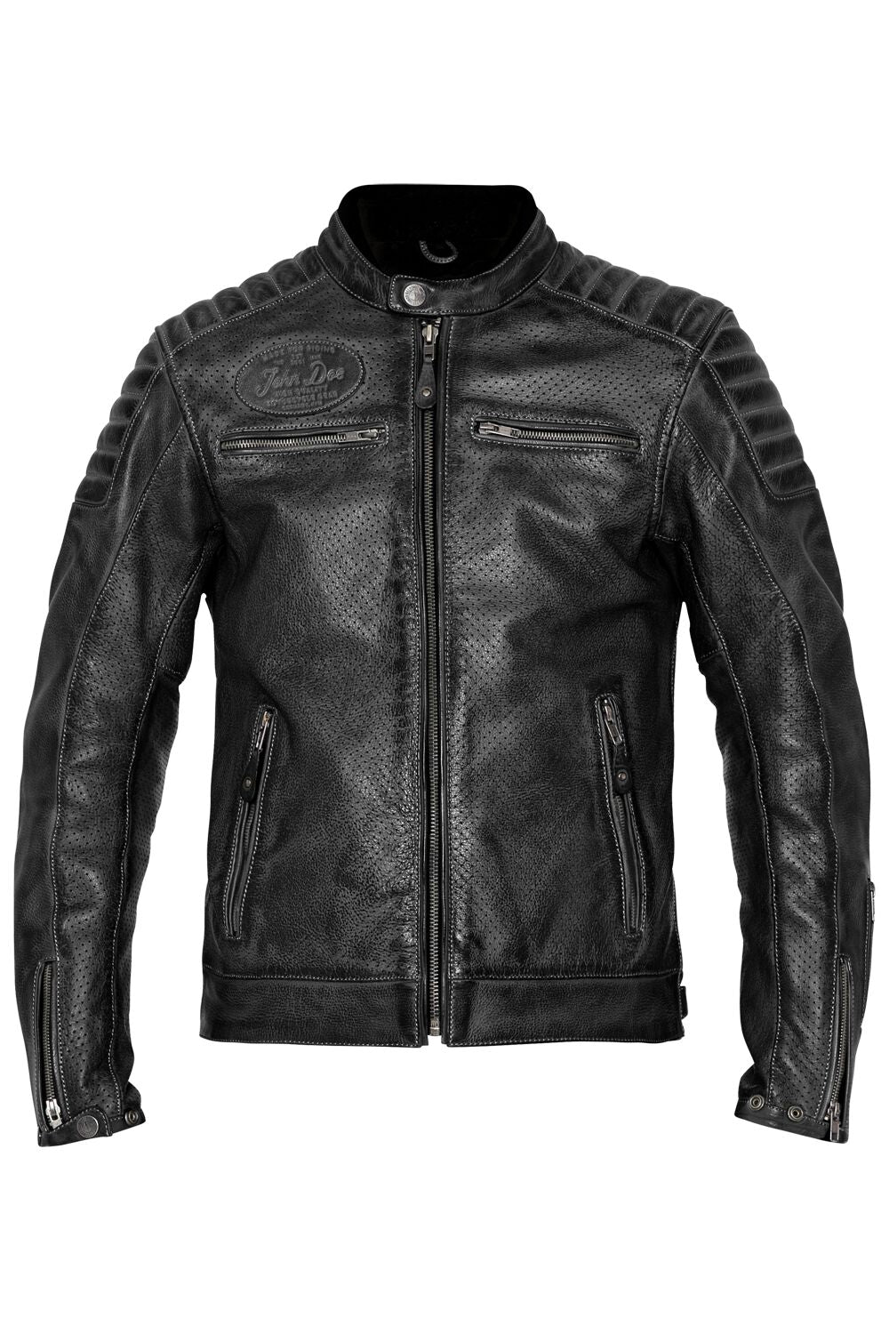 JACKET STORM LEATHER BLACK LG