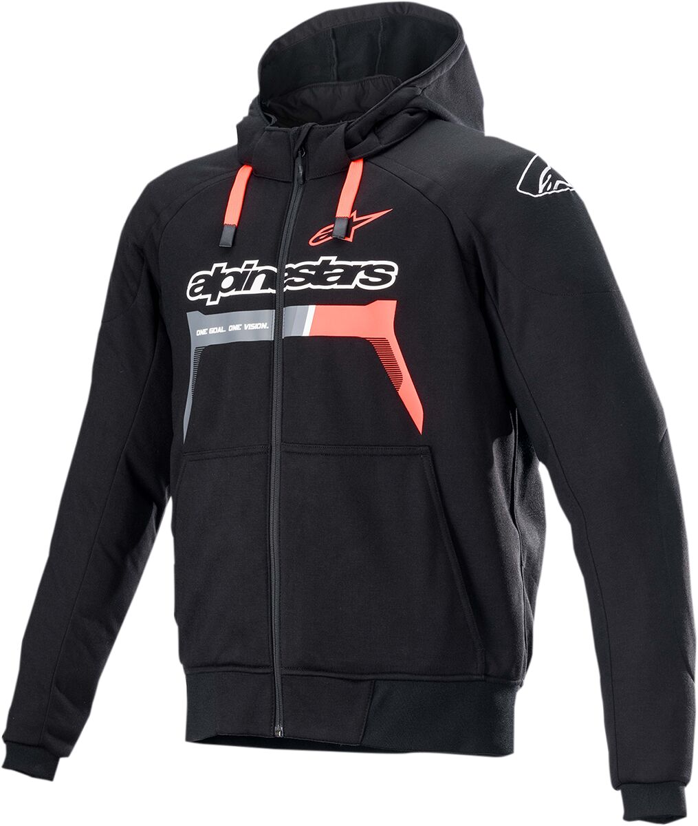 JACKET HOOD CHROME BK/RD L