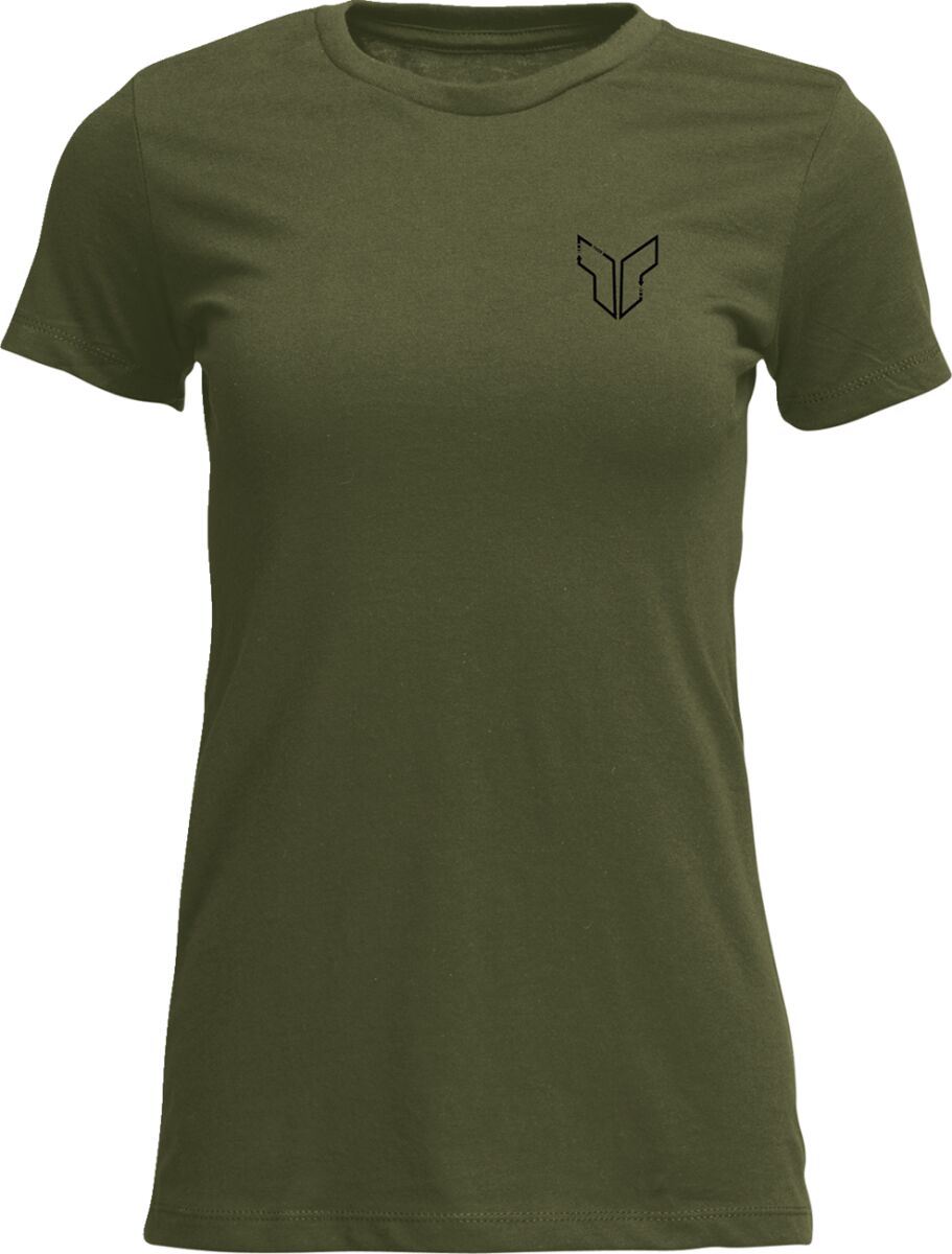 TEE WOMENS PATCHED UP MIL GRN