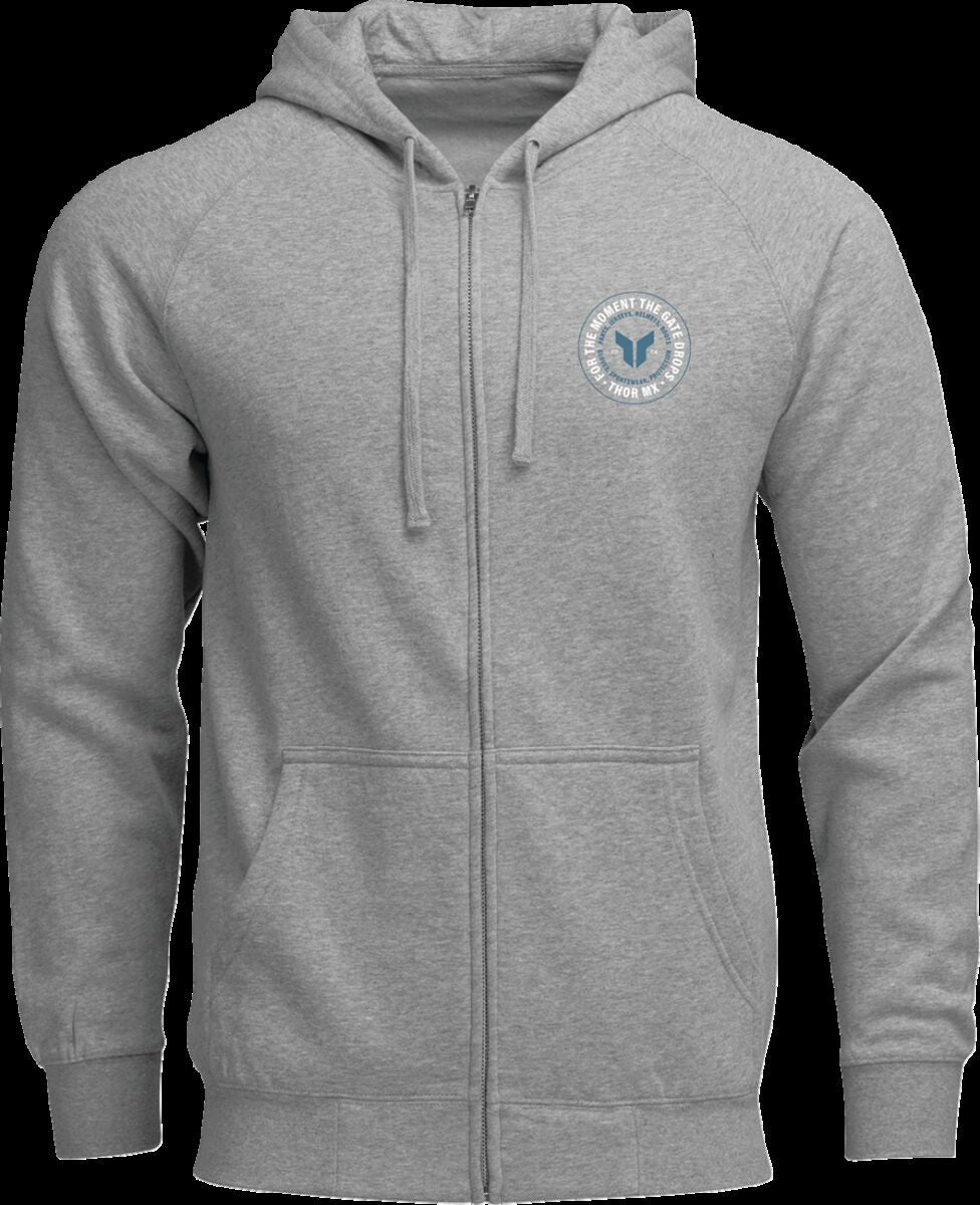 HOODIE ZIP UP BADGE HTR GRAY S