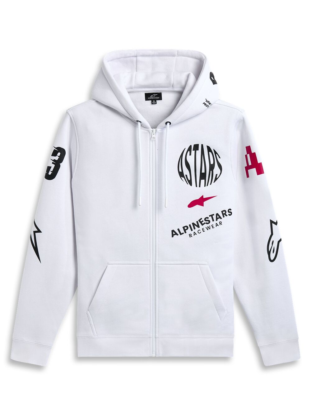 HOODIE ZIP VARIEGATE WHITE 2XL