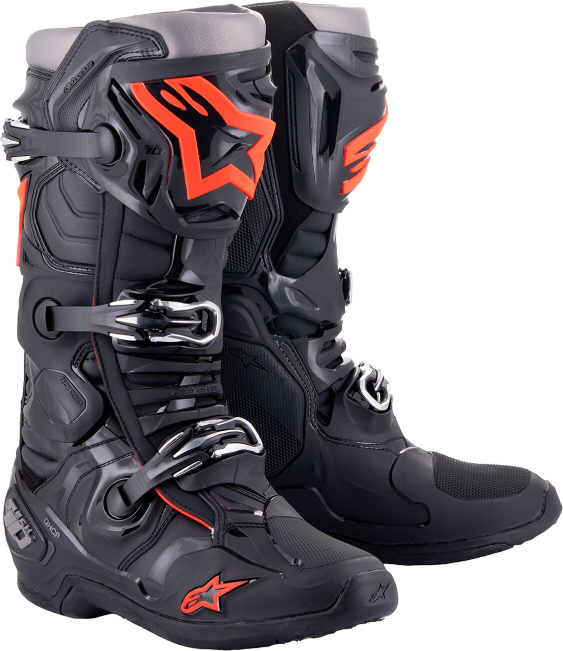 BOOT TECH 10 BLACK/RED FL 7
