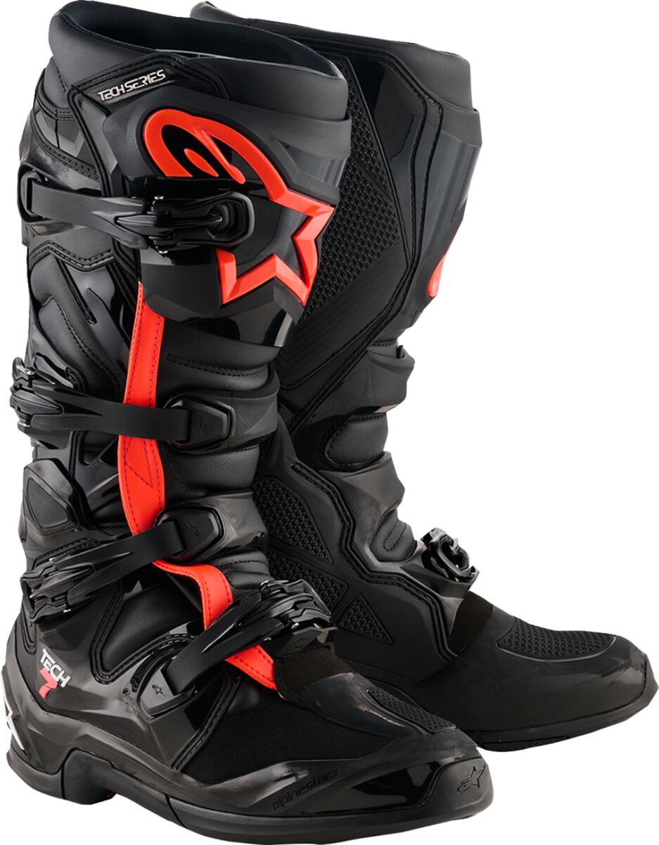 BOOT TECH 7 BLACK/RED FLUO 10