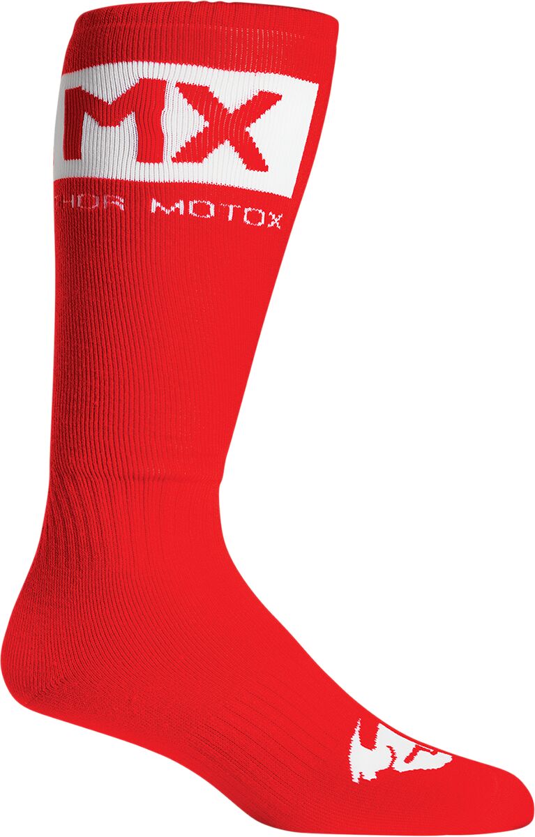 SOCK MX SOLID RD/WH 10-13