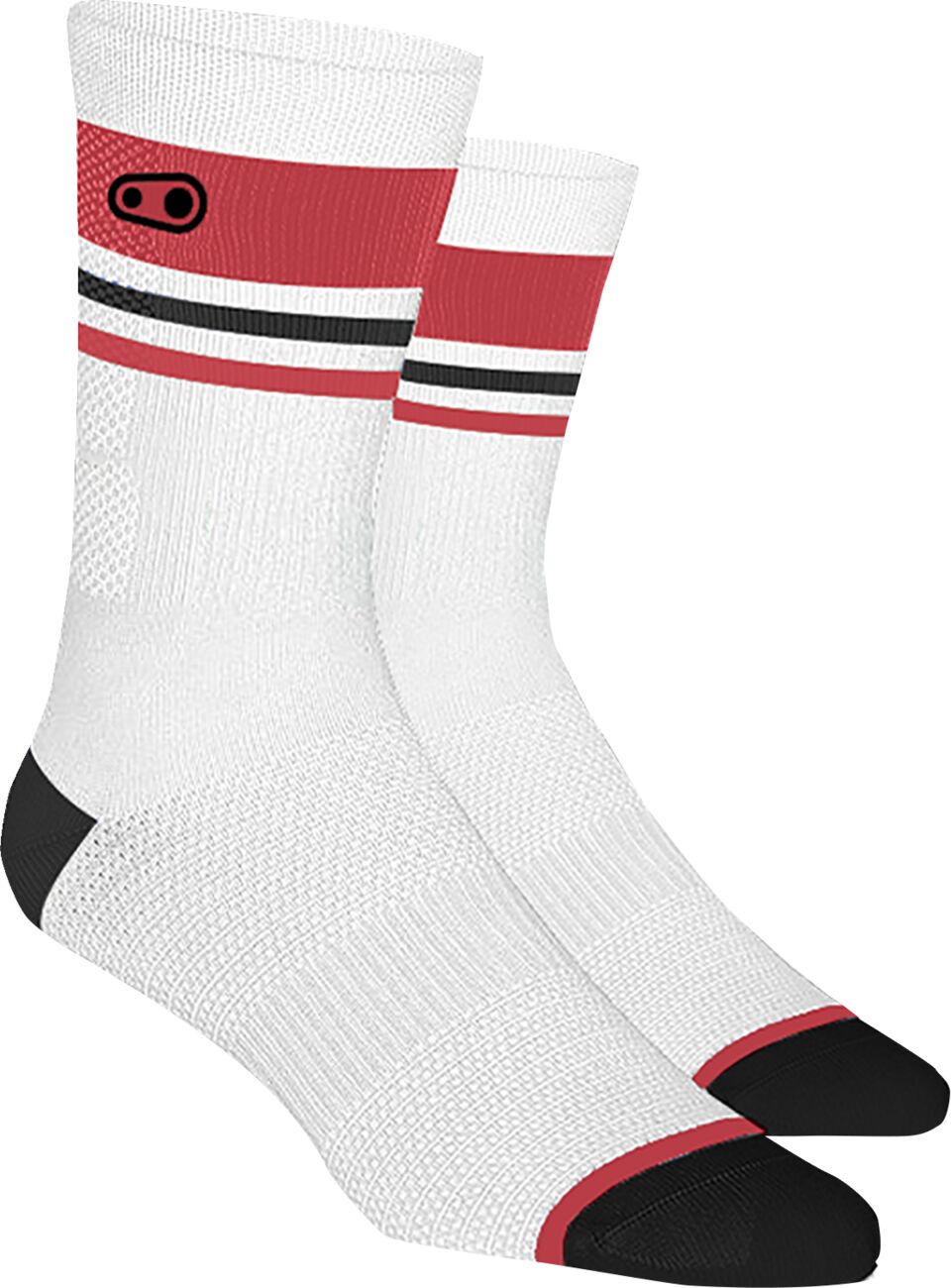 MTB SOCK WT RD BK S/M