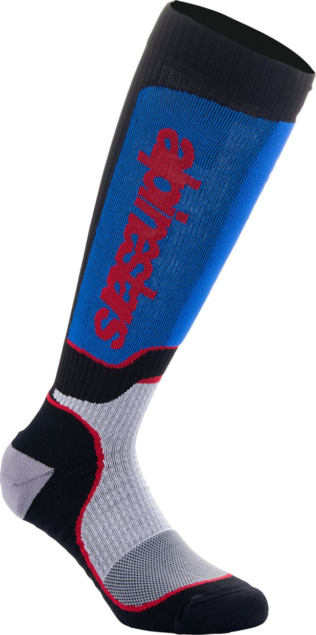 SOCK MX PLUS BLK/WHT/BL L