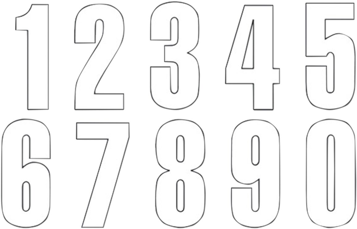 NUMBER #9 13X7CM WH