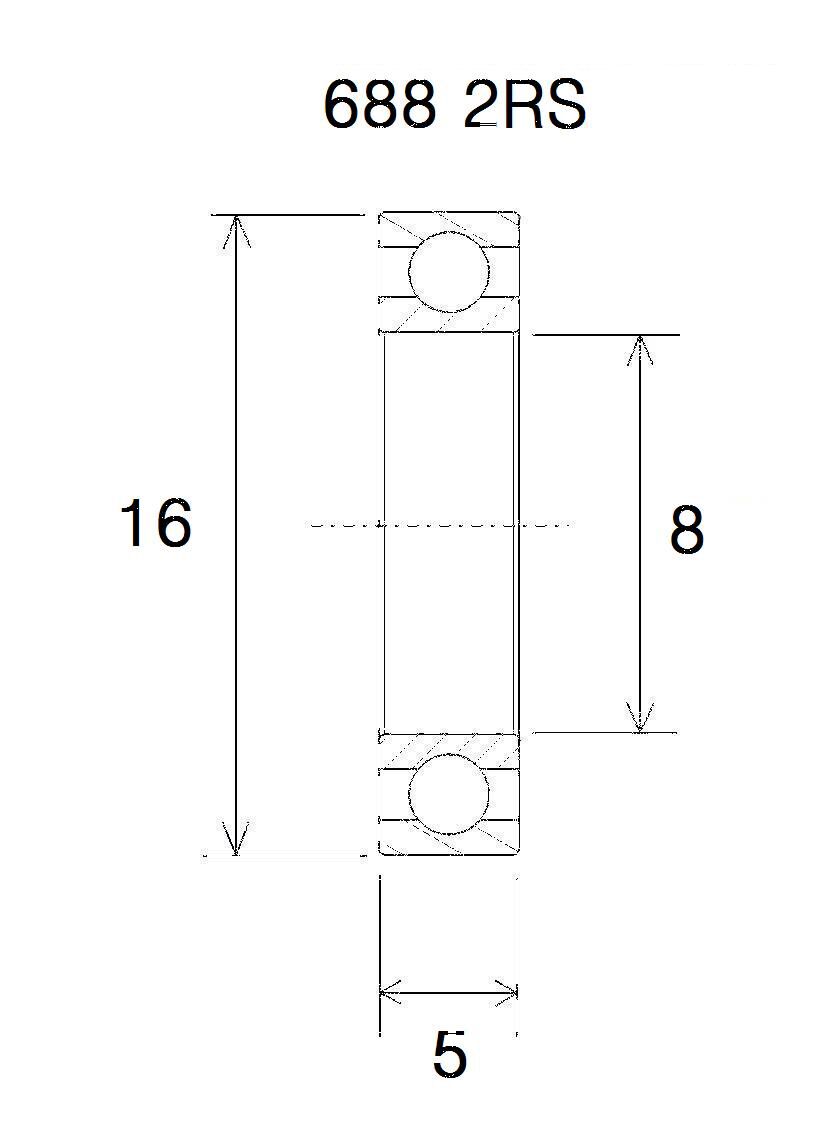 BEARING B3 8X16X5MM