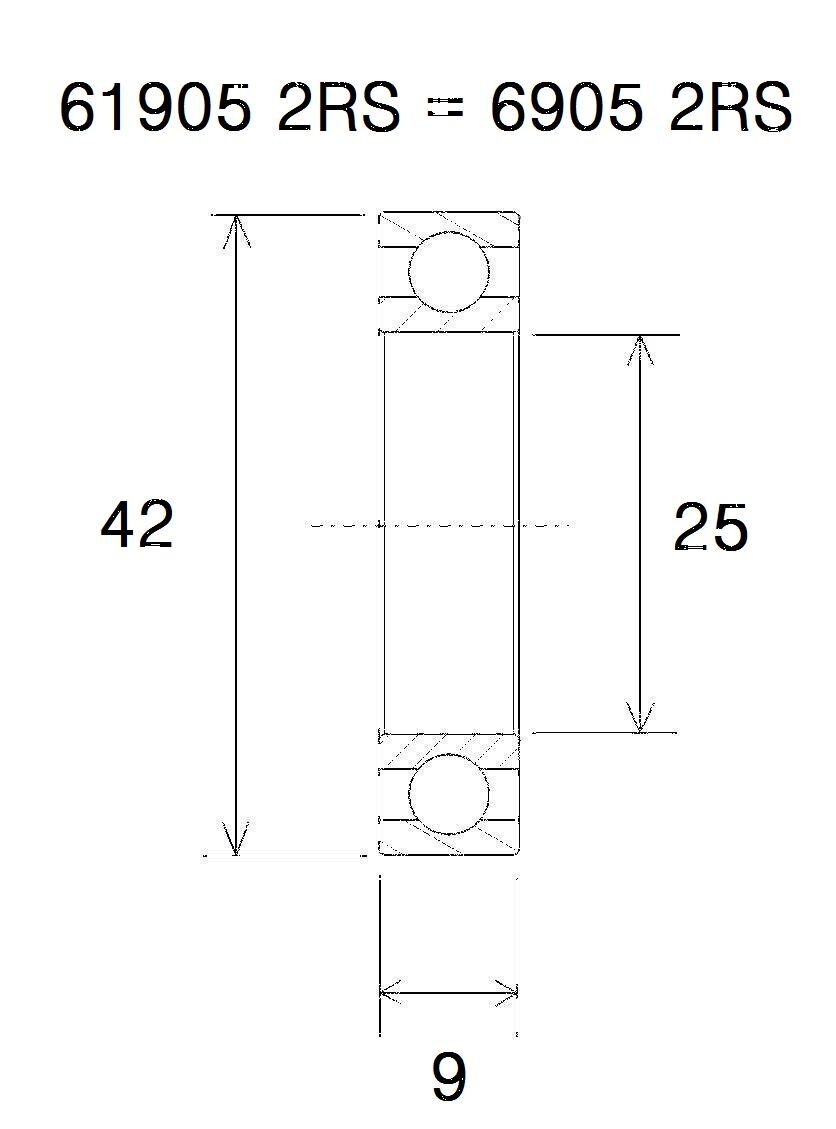 BEARING B3 25X42X9MM