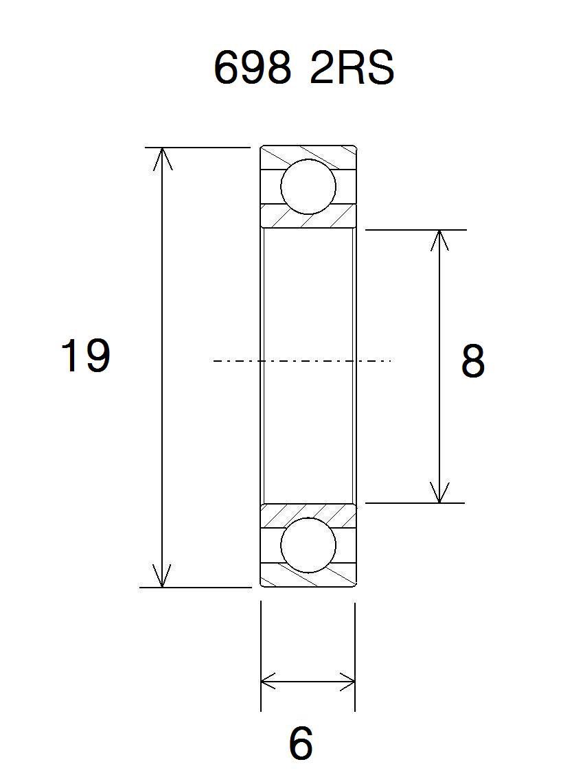 BEARING B3 8X19X6MM