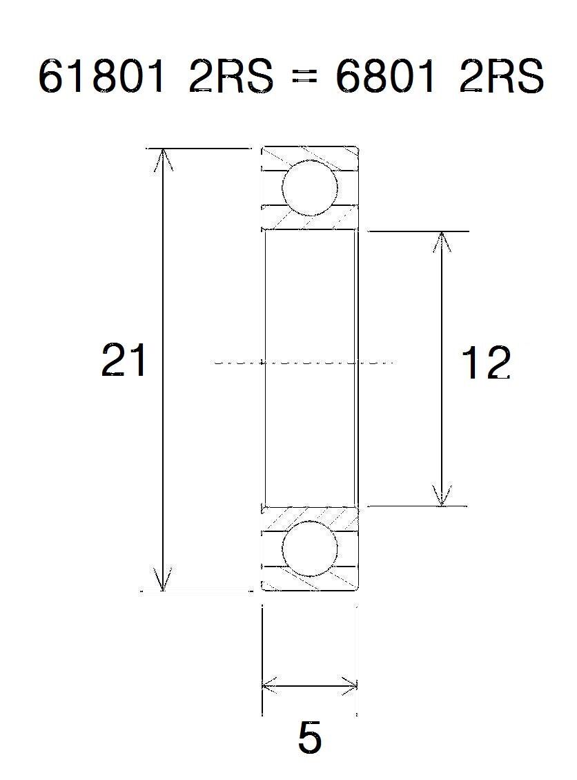 BEARING B5 12X21X5MM