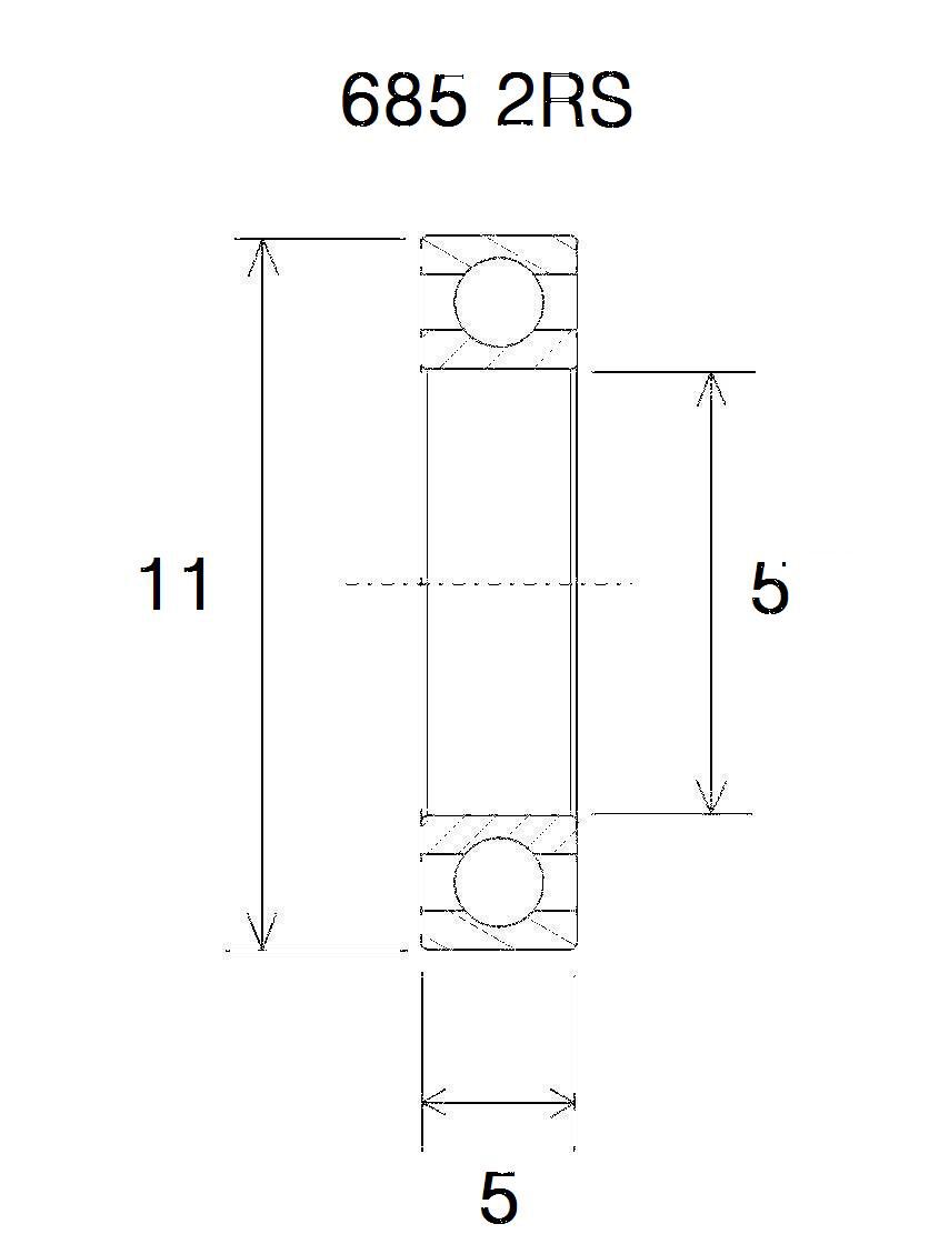 BEARING B5 5X11X5MM