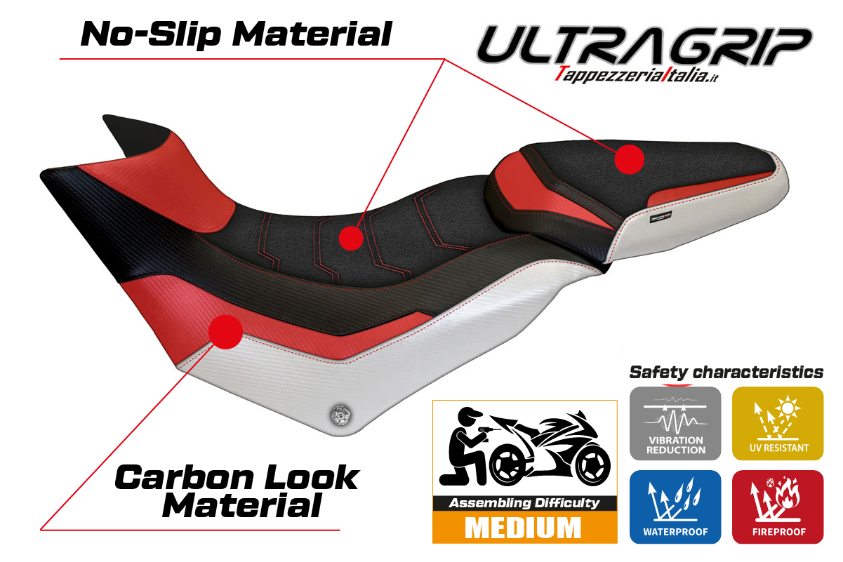 Seat cover compatible - Ducati Multistrada 950 2017 - 2021 - mod Slapy Special Color Ultragrip