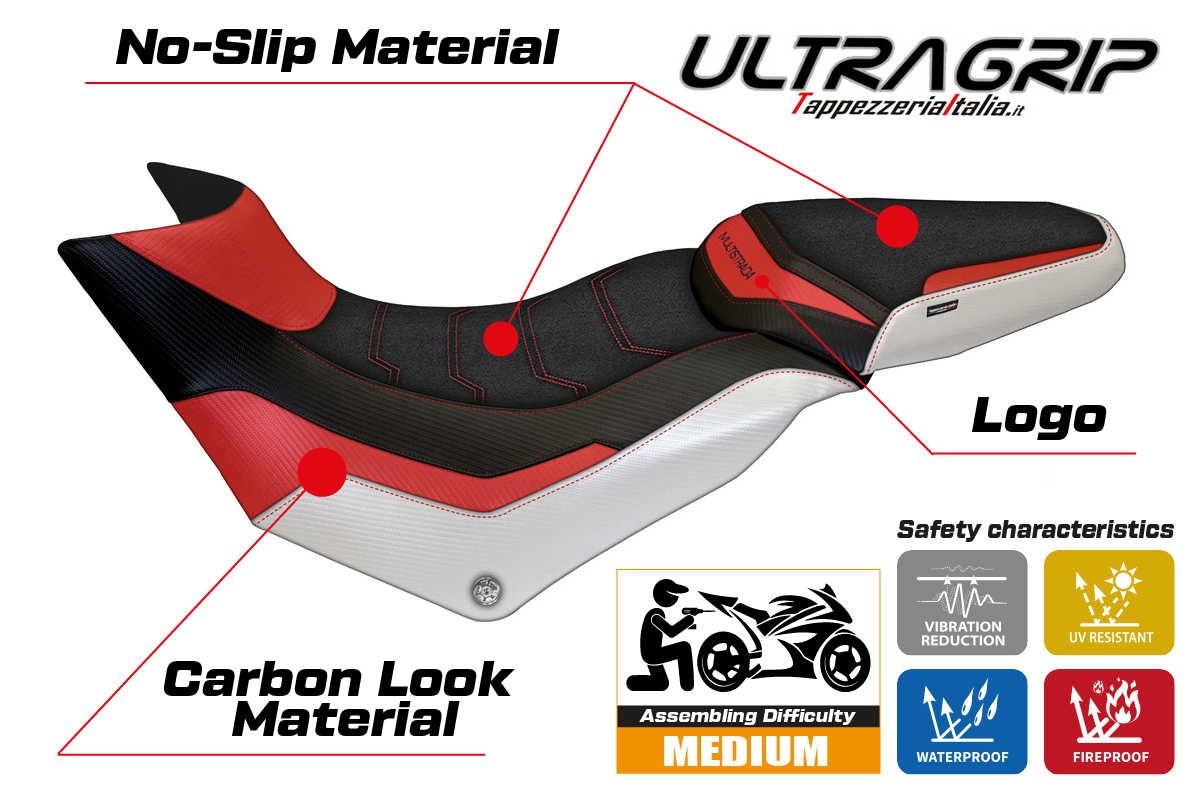 Seat cover compatible - Ducati Multistrada 950 2017 - 2021 - mod Slapy Special Color Ultragrip