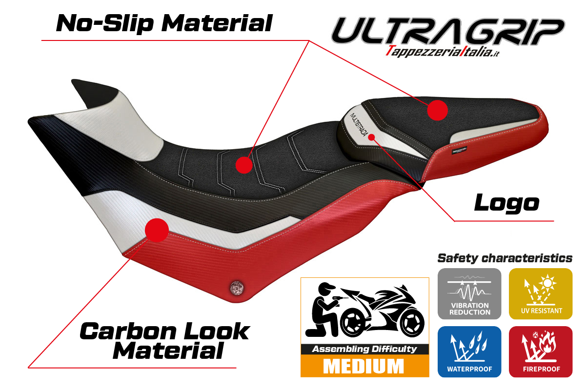 Seat cover compatible - Ducati Multistrada 950 2017 - 2021 - mod Slapy Special Color Ultragrip