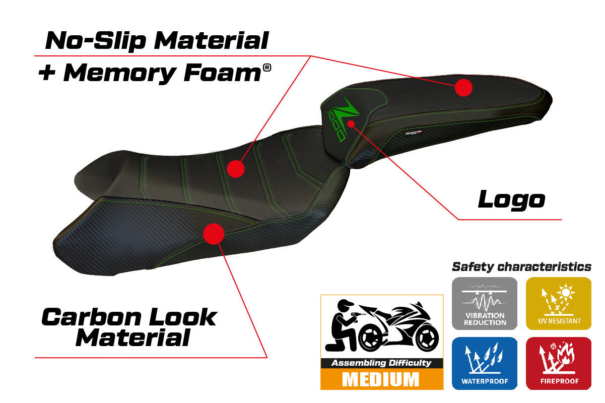 Seat cover compatible - Kawasaki Z 1000 SX  2017 - 2019 - mod Madison 1 Comfort System